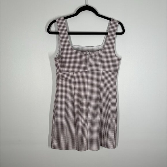 Lulus Women M Happy Chance Purple Gingham Square Neck Mini Dress - Picture 9 of 10